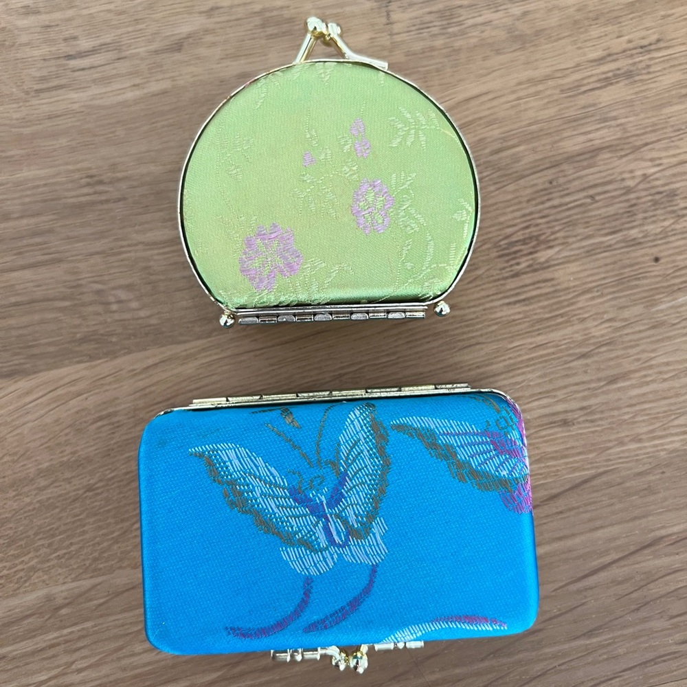 2 jewelry cases - hard shell cases perfect for travel and storage. NWOT.